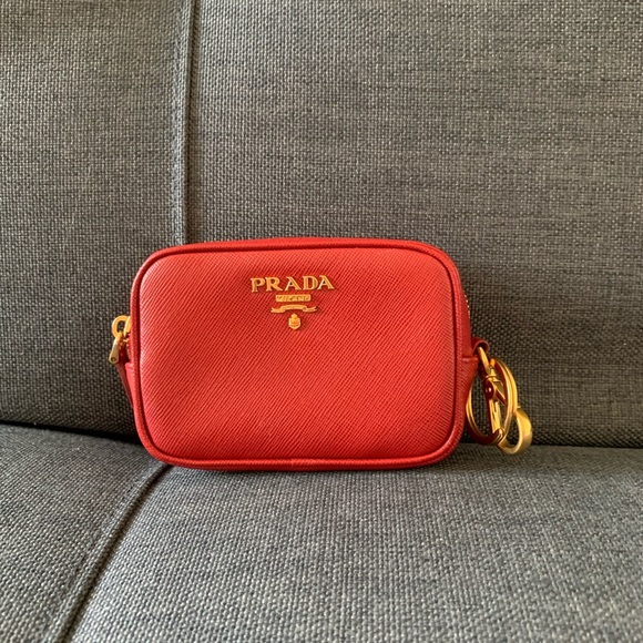prada saffiano leather coin purse